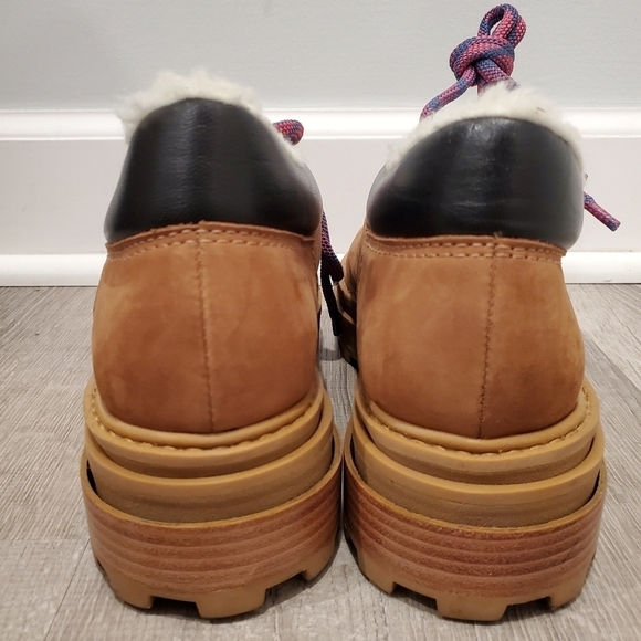 NEW Schutz Lucille Faux Shearling Lined Brown Ankle Boot - Picture 4 of 6